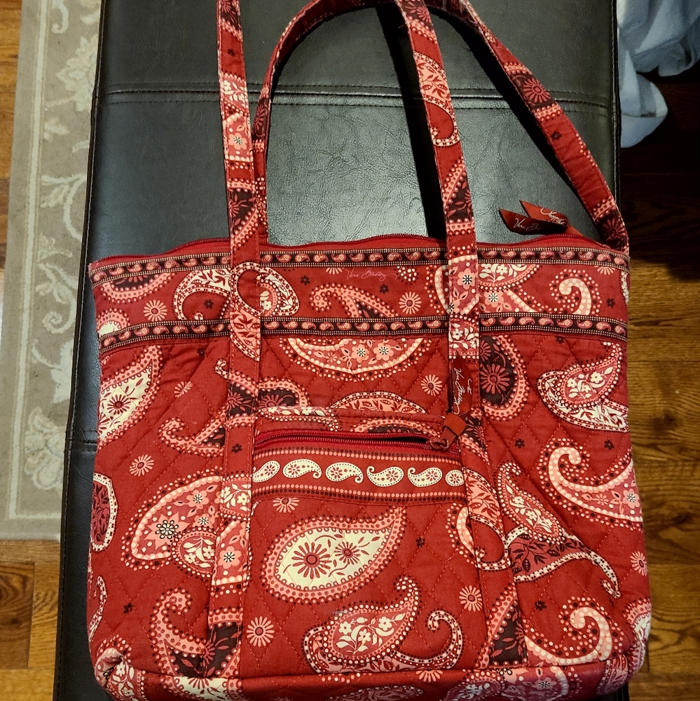 Vera Bradley red paisley tote purse
